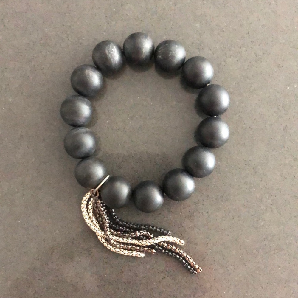 Black Beaded Bracelet
